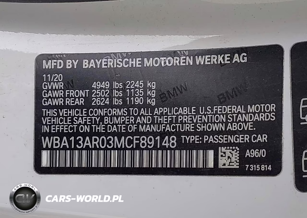 2021 BMW M440I xDrive VIN:WBA13AR03MCF89148 - 9