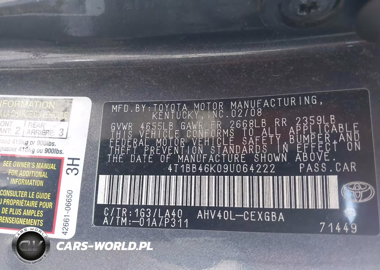 2009 Toyota Camry Hybrid VIN:4T1BB46K09U064222 - 9