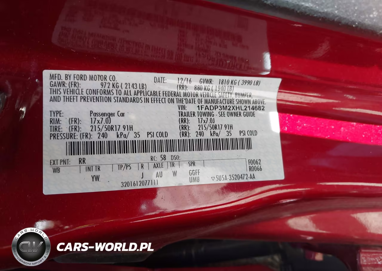 2017 Ford Focus Sel VIN:1FADP3M2XHL214682 - 9