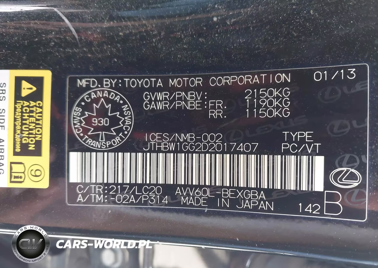 2013 Lexus Es 300H VIN:JTHBW1GG2D2017407 - 9