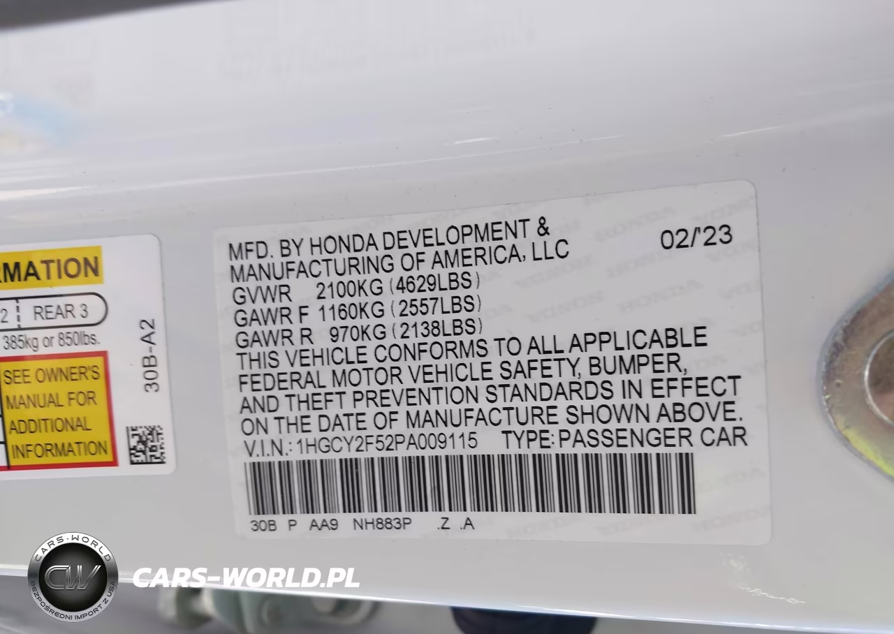 2023 Honda Accord Hybrid Sport VIN:1HGCY2F52PA009115 - 9