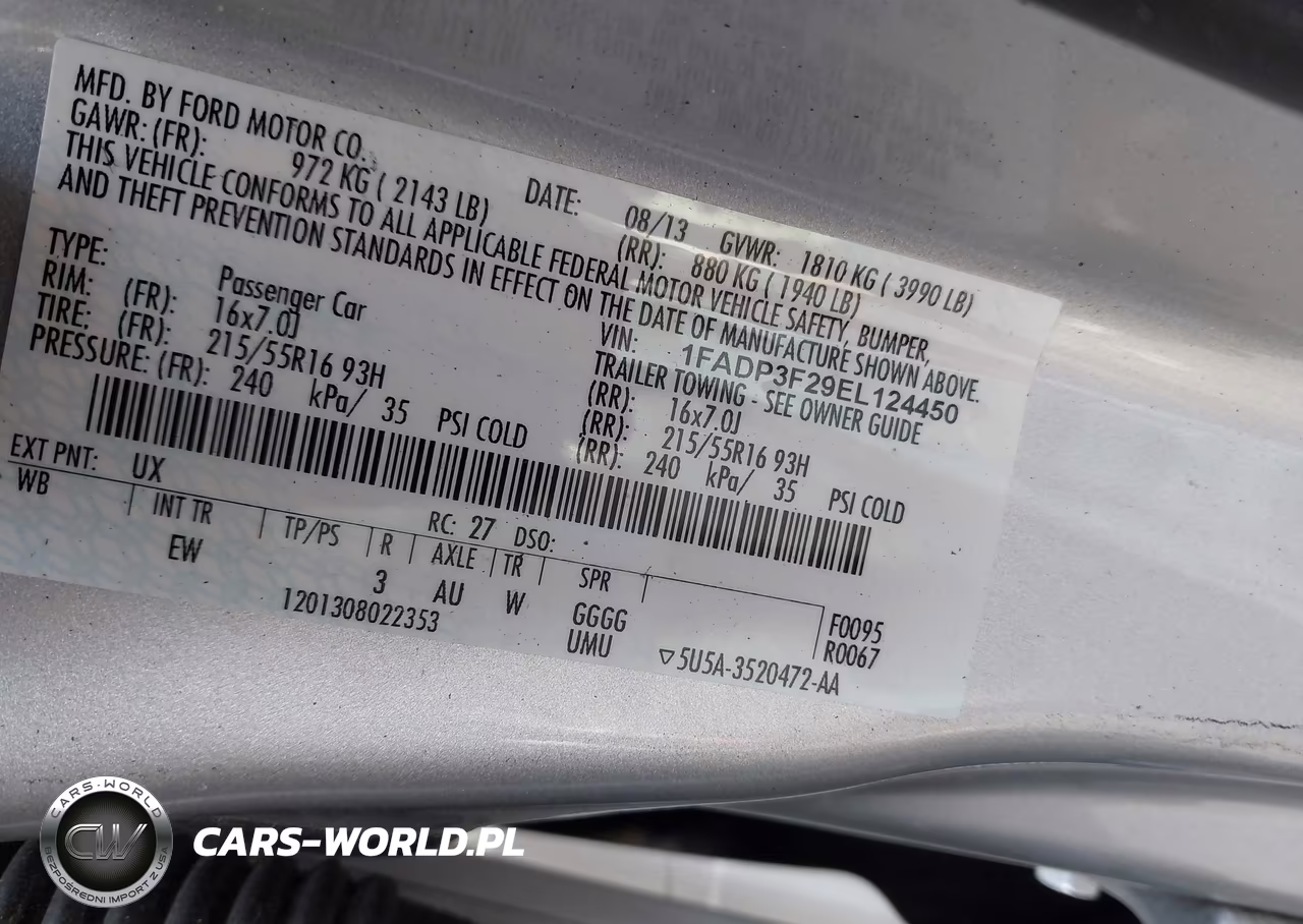 2014 Ford Focus Se VIN:1FADP3F29EL124450 - 9