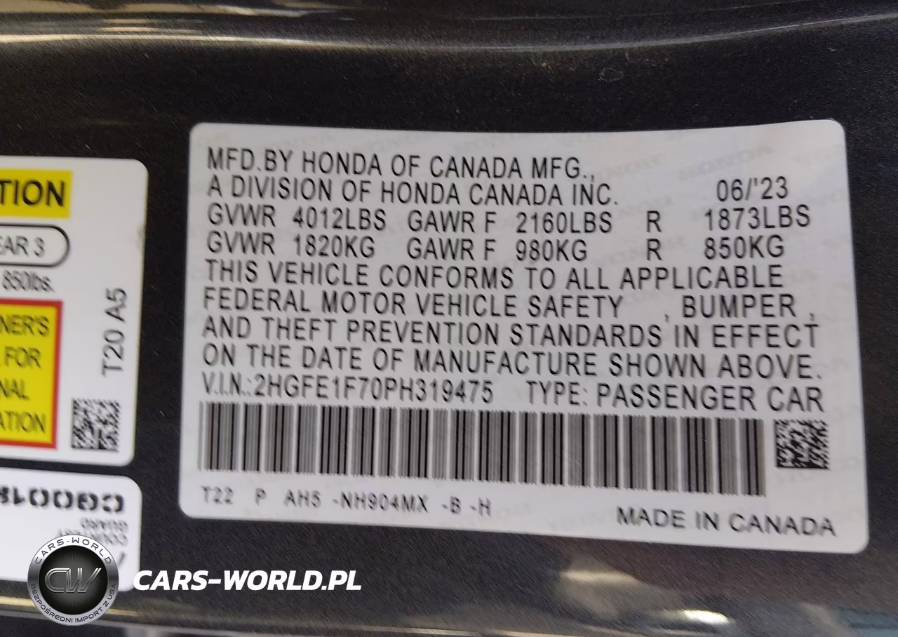 2023 Honda Civic Ex-Ex W-O Bsi VIN:2HGFE1F70PH319475 - 9