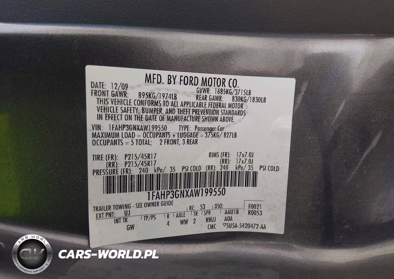 2010 Ford Focus Ses VIN:1FAHP3GNXAW199550 - 9