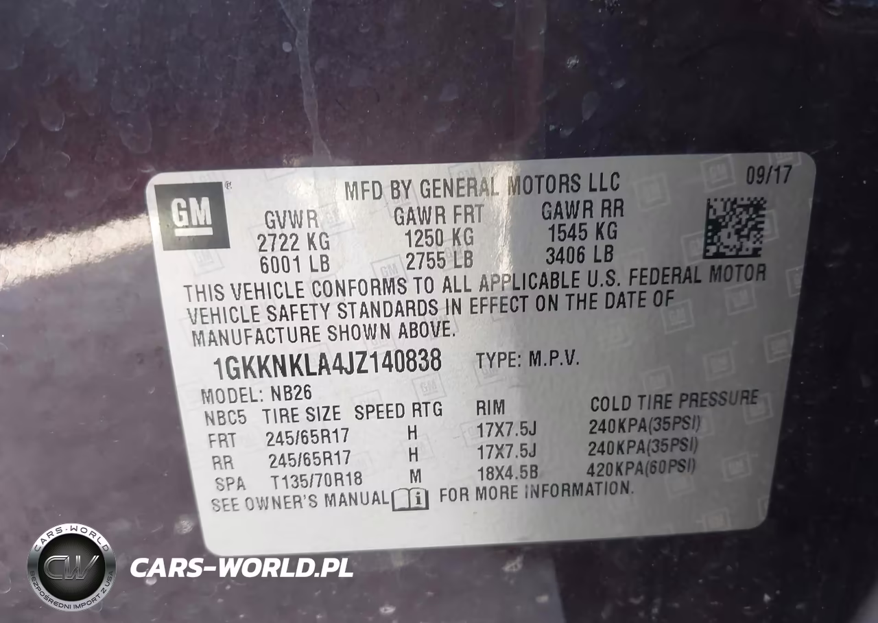2018 GMC Acadia Sle-1 VIN:1GKKNKLA4JZ140838 - 9
