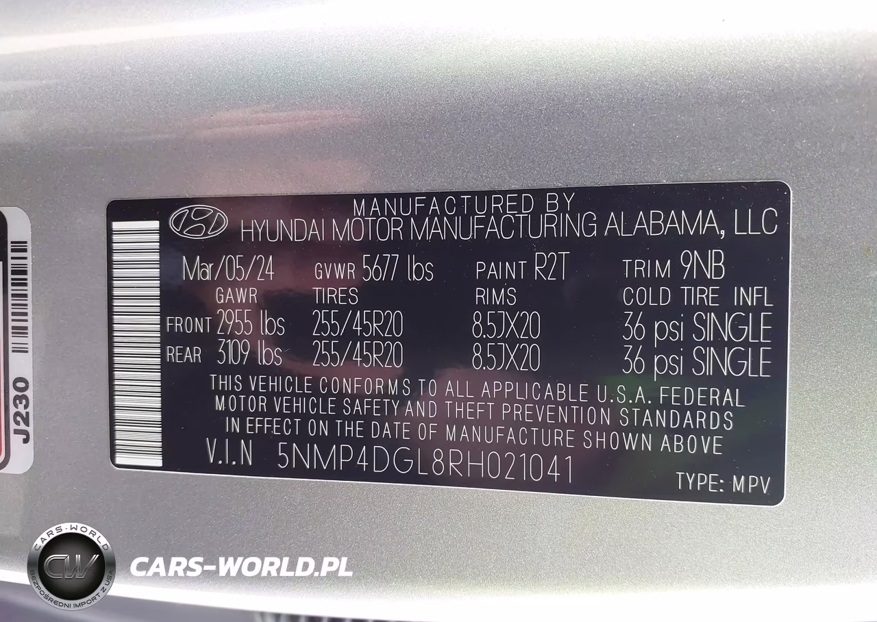 2024 Hyundai Santa Fe Limited VIN:5NMP4DGL8RH021041 - 9