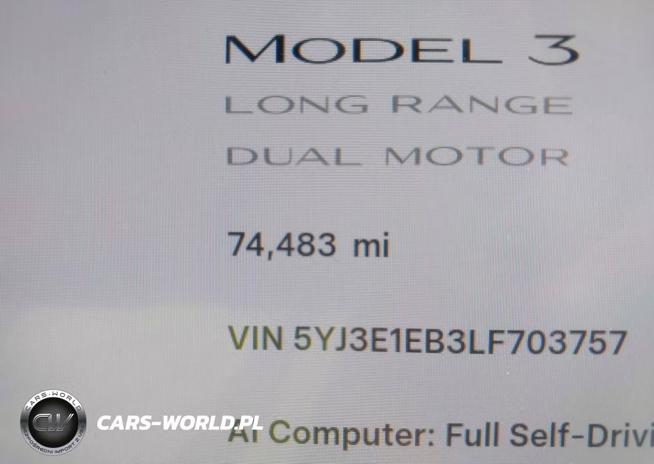 2020 Tesla Model 3 Long Range Dual Motor All-Wheel Drive VIN:5YJ3E1EB3LF703757 - 16
