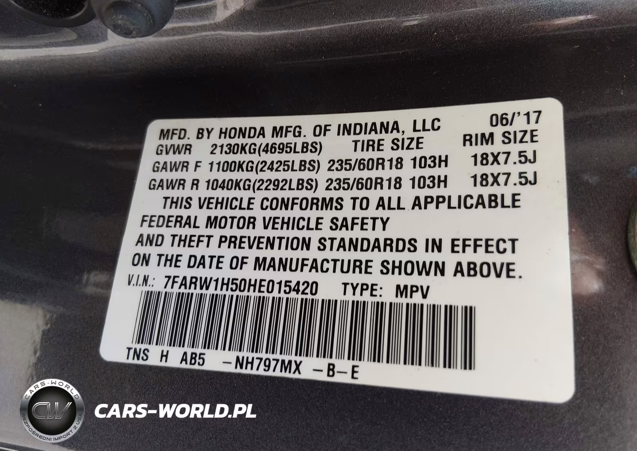 2017 Honda Cr-V Ex VIN:7FARW1H50HE015420 - 9
