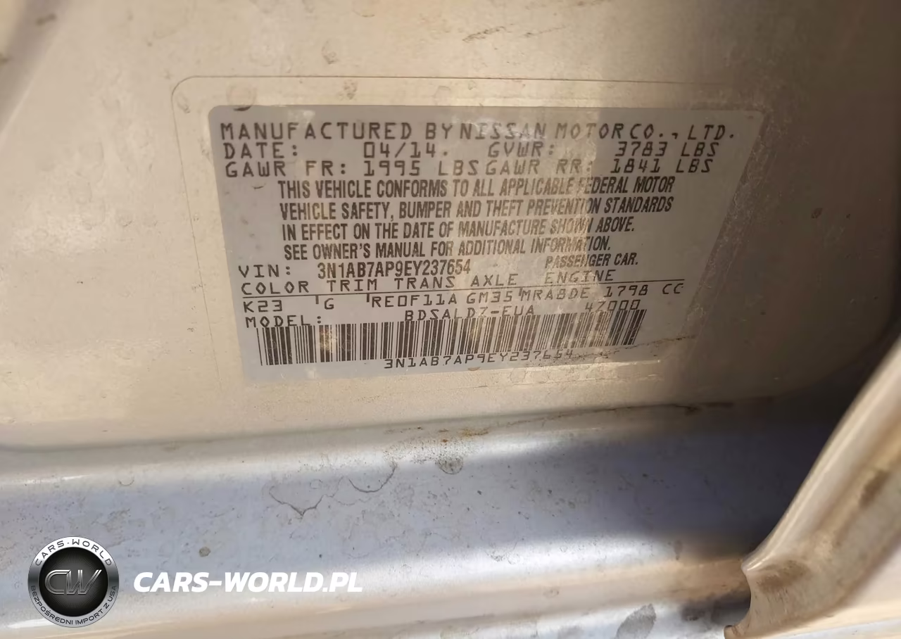 2014 Nissan Sentra Sv VIN:3N1AB7AP9EY237654 - 9
