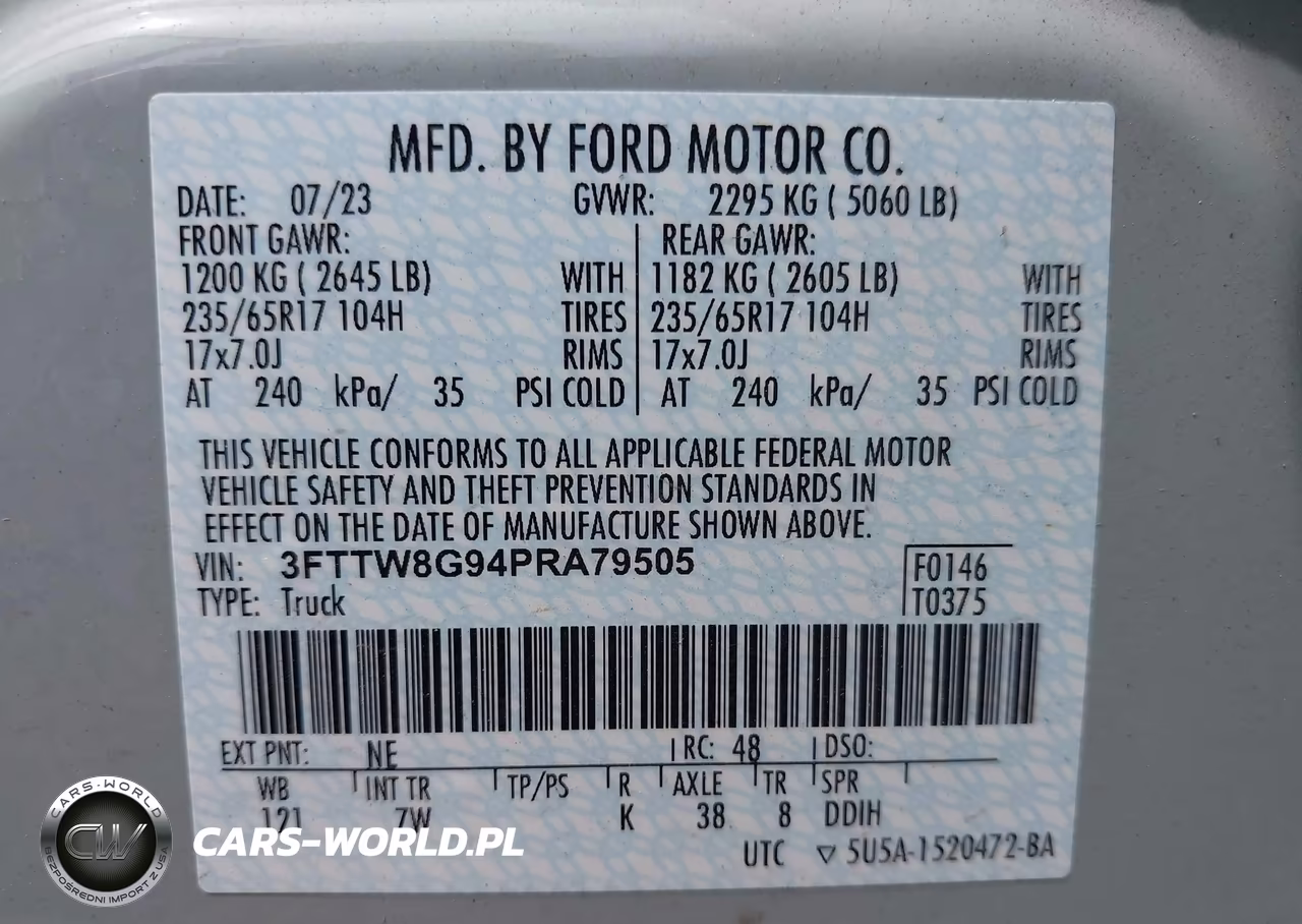 2023 Ford Maverick Lariat-Xlt VIN:3FTTW8G94PRA79505 - 9