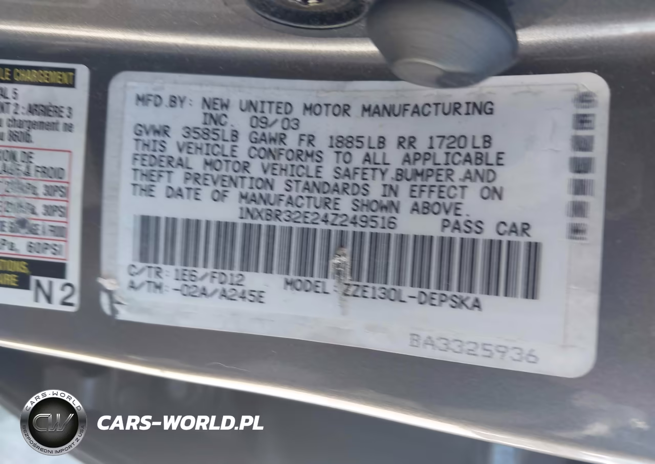 2004 Toyota Corolla S VIN:1NXBR32E24Z249516 - 9