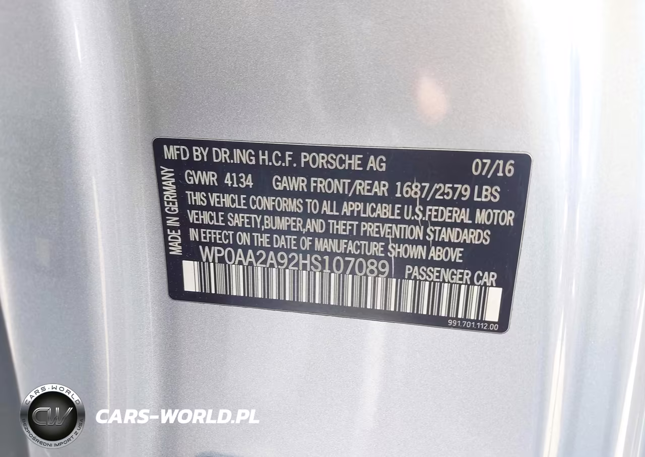2017 Porsche 911 Carrera-Carrera 4 VIN:WP0AA2A92HS107089 - 9