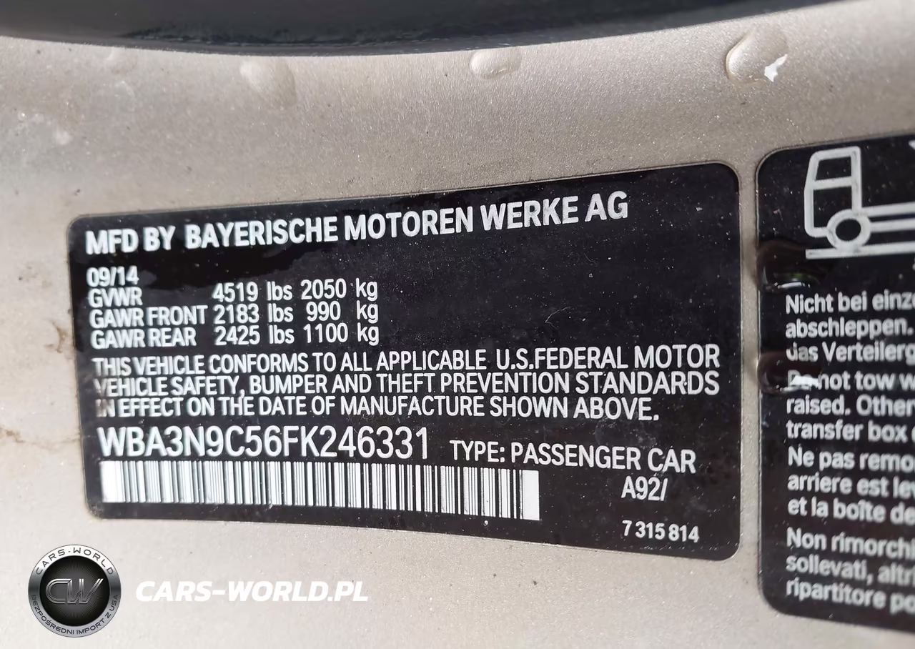 2015 BMW 428I xDrive VIN:WBA3N9C56FK246331 - 9