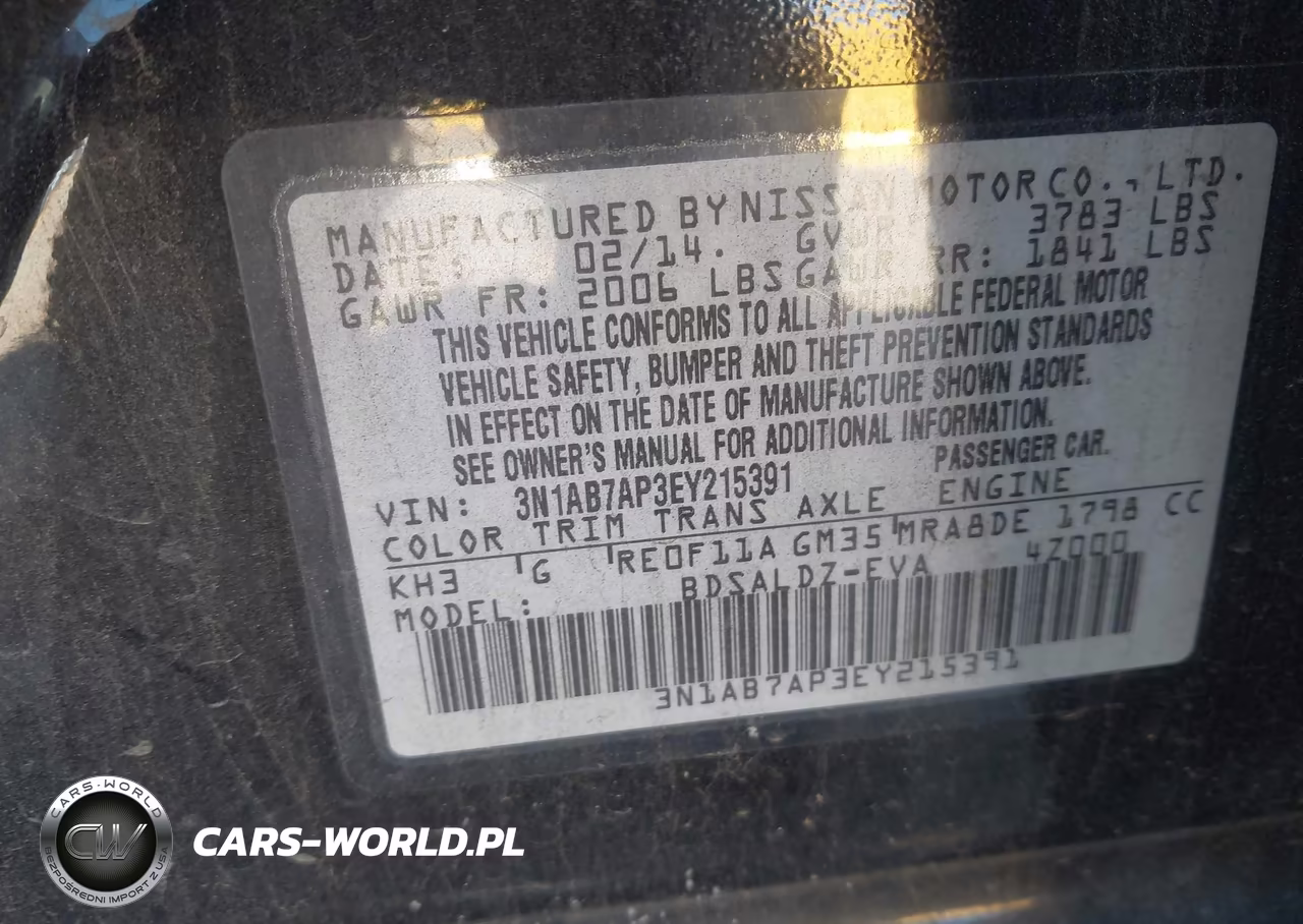 2014 Nissan Sentra Fe+ S-Fe+ Sv-S-Sl-Sr-Sv VIN:3N1AB7AP3EY215391 - 9