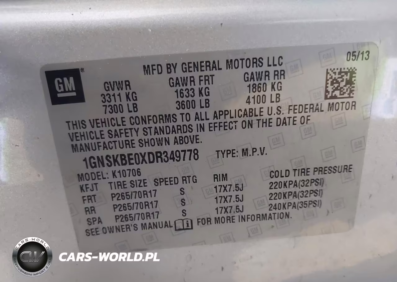 2013 Chevrolet Tahoe Lt VIN:1GNSKBE0XDR349778 - 9