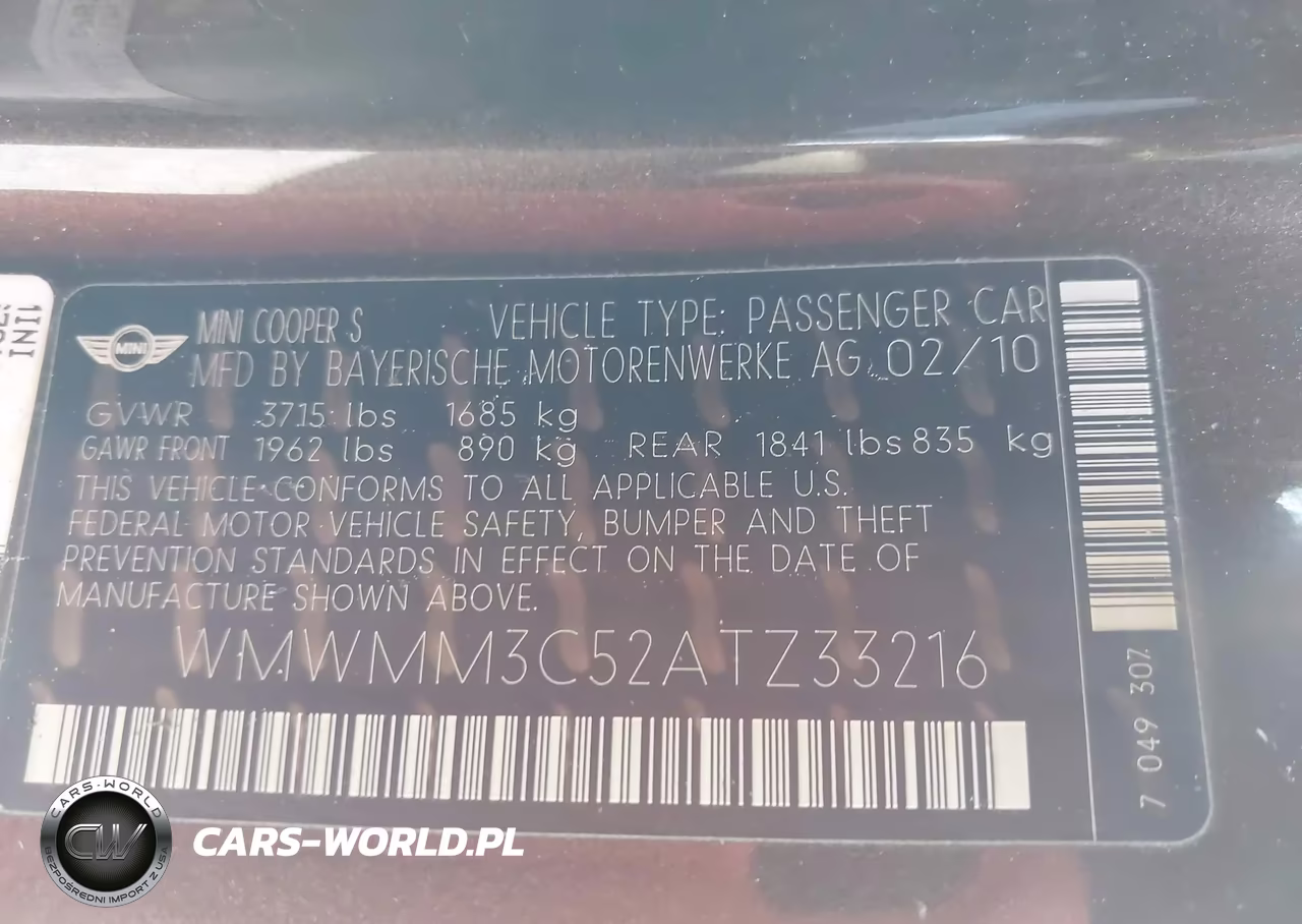 2010 Mini Cooper S Clubman VIN:WMWMM3C52ATZ33216 - 9
