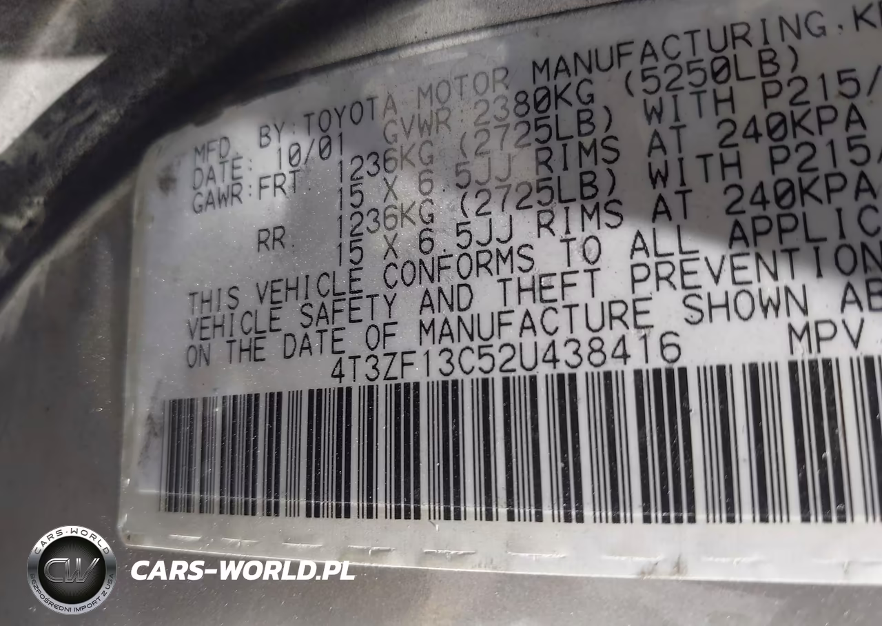 2002 Toyota Sienna Le VIN:4T3ZF13C52U438416 - 9