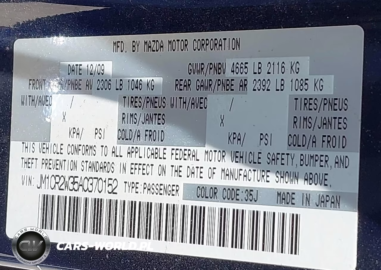 2010 Mazda Mazda5 Touring VIN:JM1CR2W35A0370152 - 9