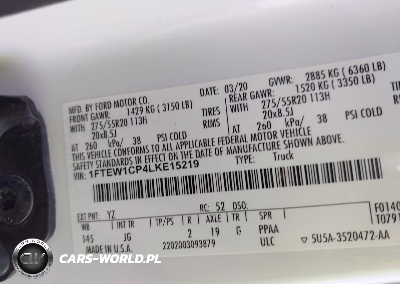 2020 Ford F-150 Xl VIN:1FTEW1CP4LKE15219 - 9