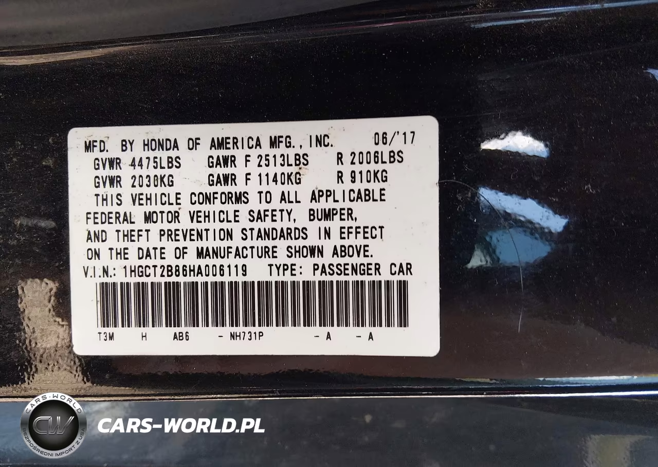 2017 Honda Accord Ex-L V6 VIN:1HGCT2B86HA006119 - 9