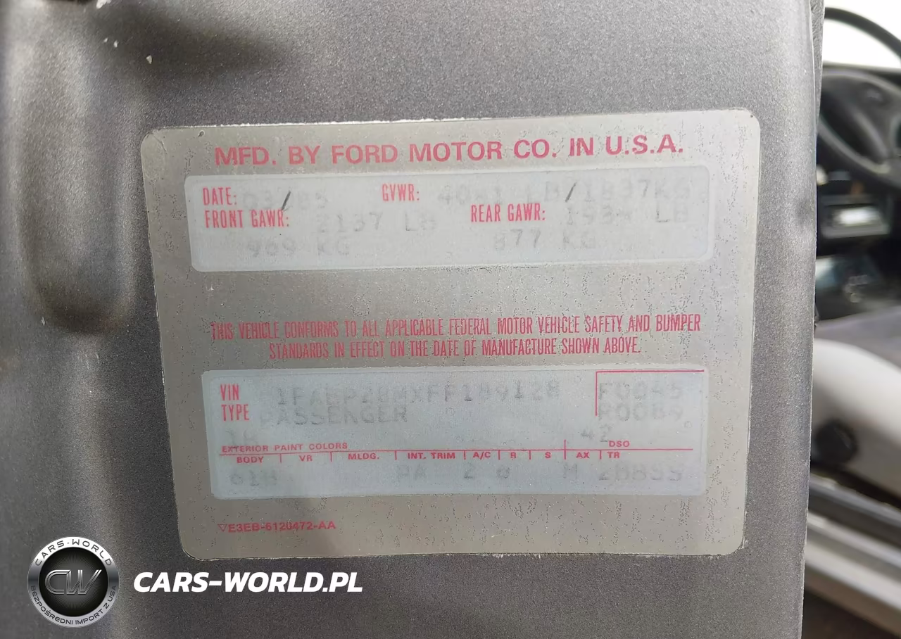 1985 Ford Mustang Lx-Gt VIN:1FABP28MXFF189128 - 9