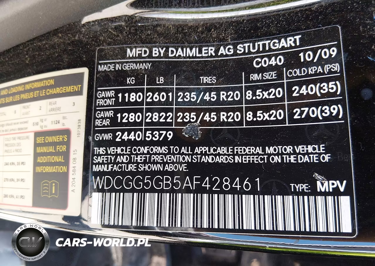 2010 Mercedes-Benz Glk 350 VIN:WDCGG5GB5AF428461 - 9