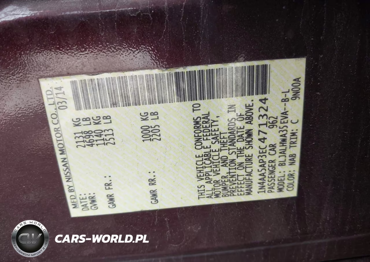 2014 Nissan Maxima 3.5 Sv VIN:1N4AA5AP3EC471324 - 9
