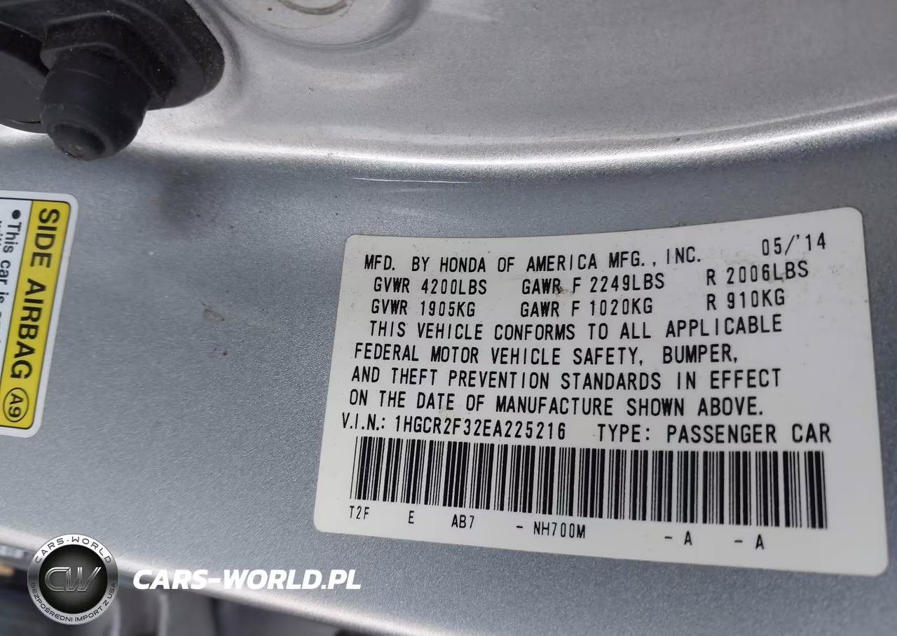 2014 Honda Accord Lx VIN:1HGCR2F32EA225216 - 9