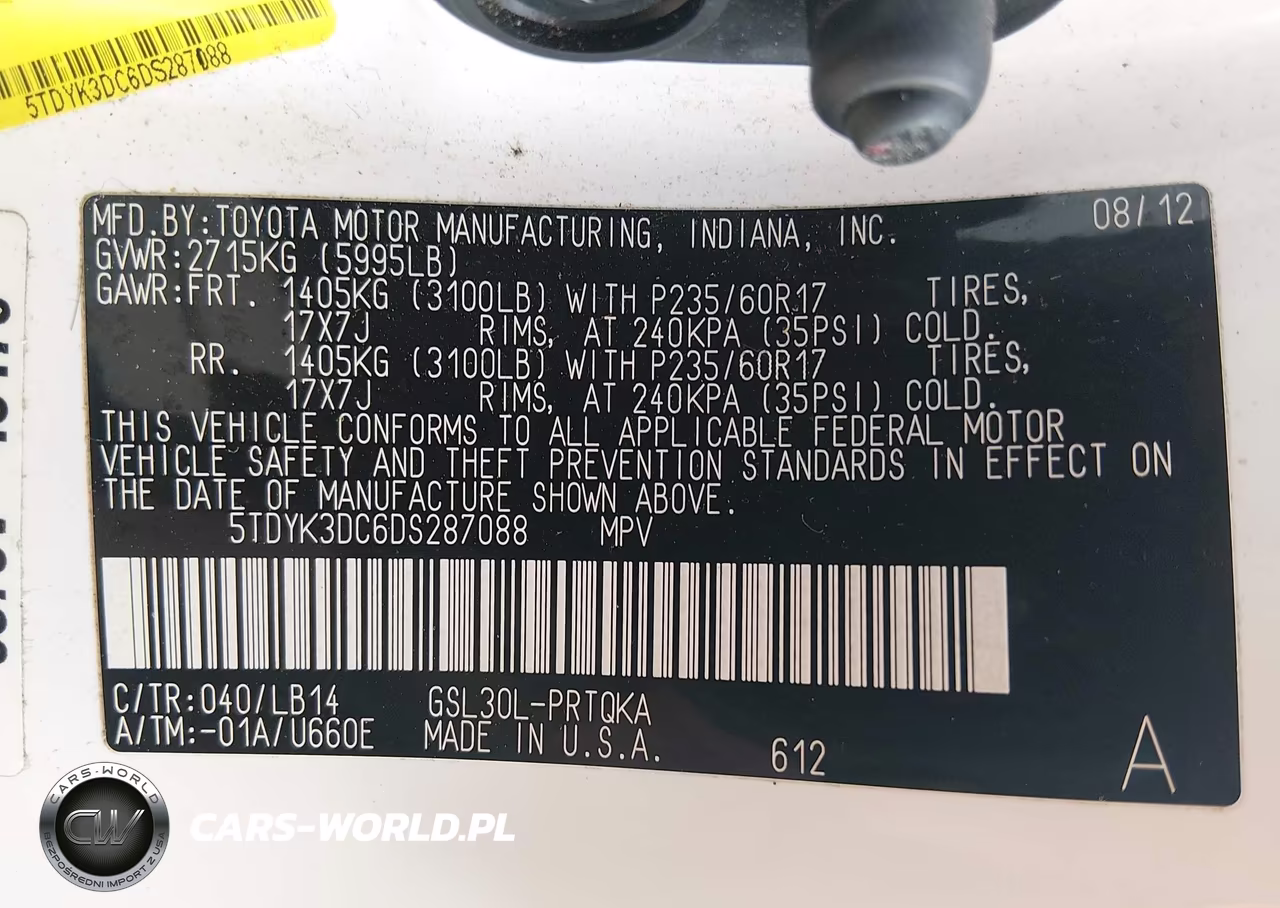2013 Toyota Sienna Xle-Limited VIN:5TDYK3DC6DS287088 - 9