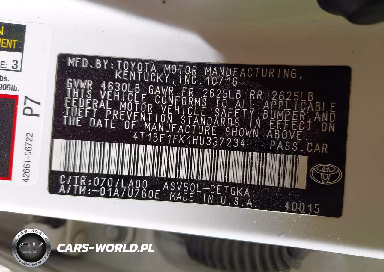 2017 Toyota Camry Xle VIN:4T1BF1FK1HU337234 - 9