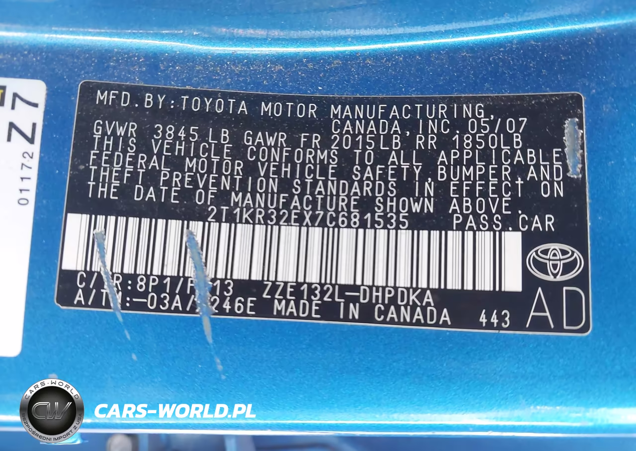 2007 Toyota Matrix VIN:2T1KR32EX7C681535 - 9