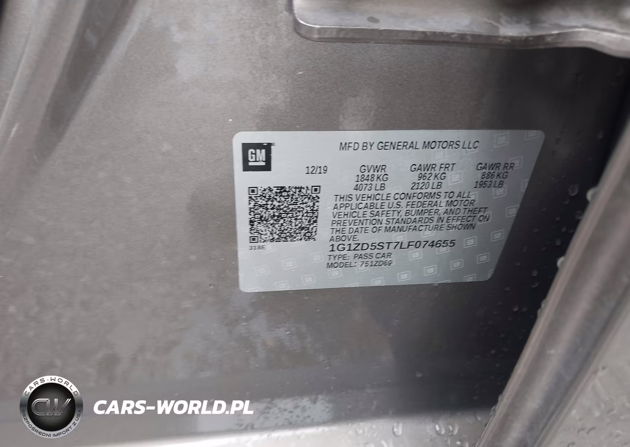 CHEVROLET MALIBU LT VIN:1G1ZD5ST7LF074655 - 9