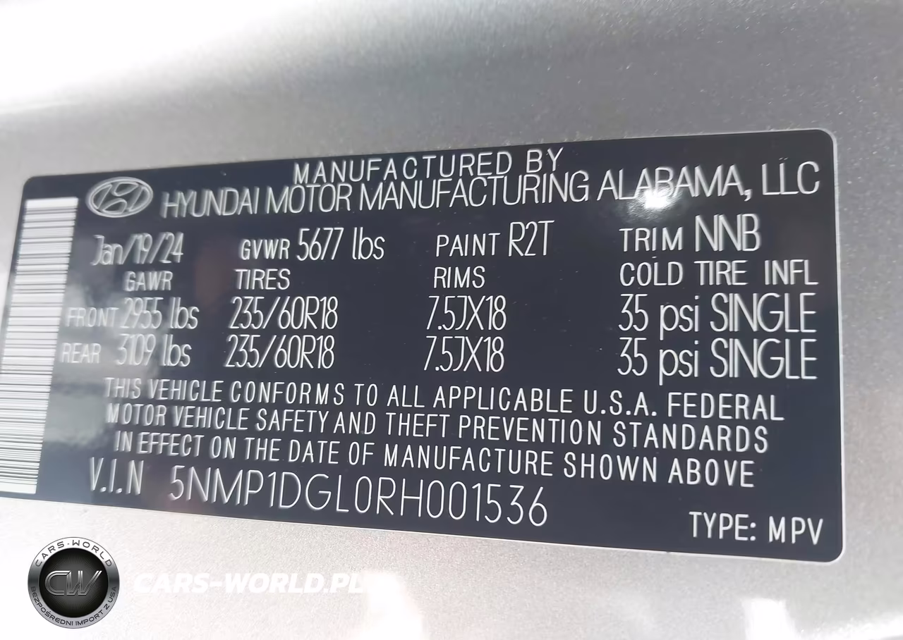 2024 Hyundai Santa Fe Se VIN:5NMP1DGL0RH001536 - 9