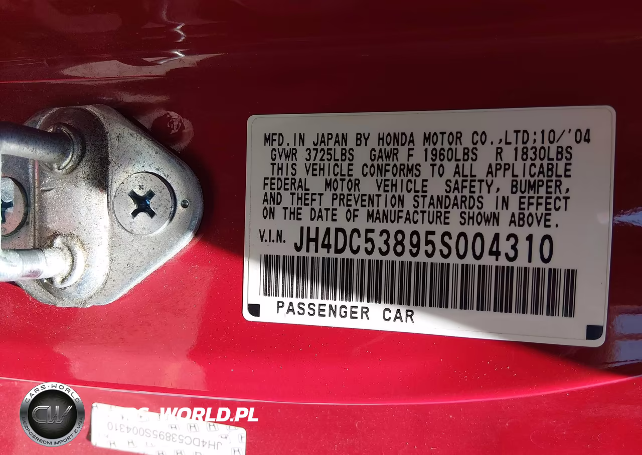 2005 Acura Rsx VIN:JH4DC53895S004310 - 9