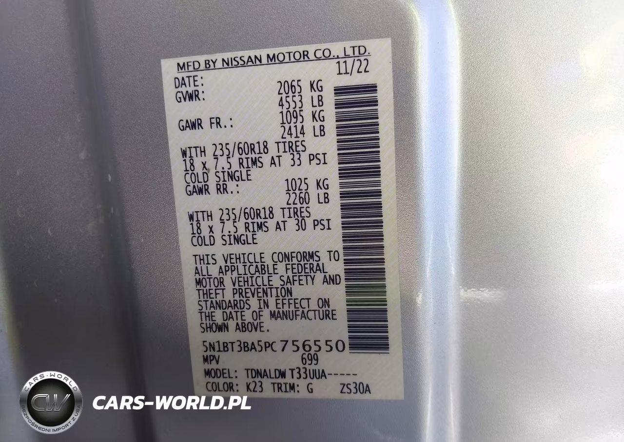 2023 Nissan Rogue Sv Fwd VIN:5N1BT3BA5PC756550 - 9