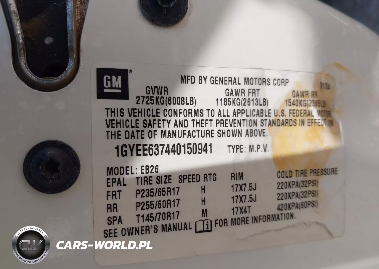 2004 Cadillac Srx Standard VIN:1GYEE637440150941 - 9