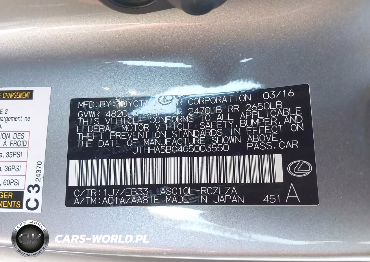 2016 Lexus Rc 200T VIN:JTHHA5BC4G5003550 - 9