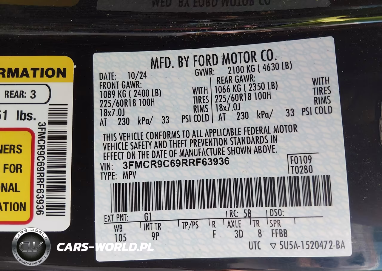 2024 Ford Bronco Sport Outer Banks VIN:3FMCR9C69RRF63936 - 9