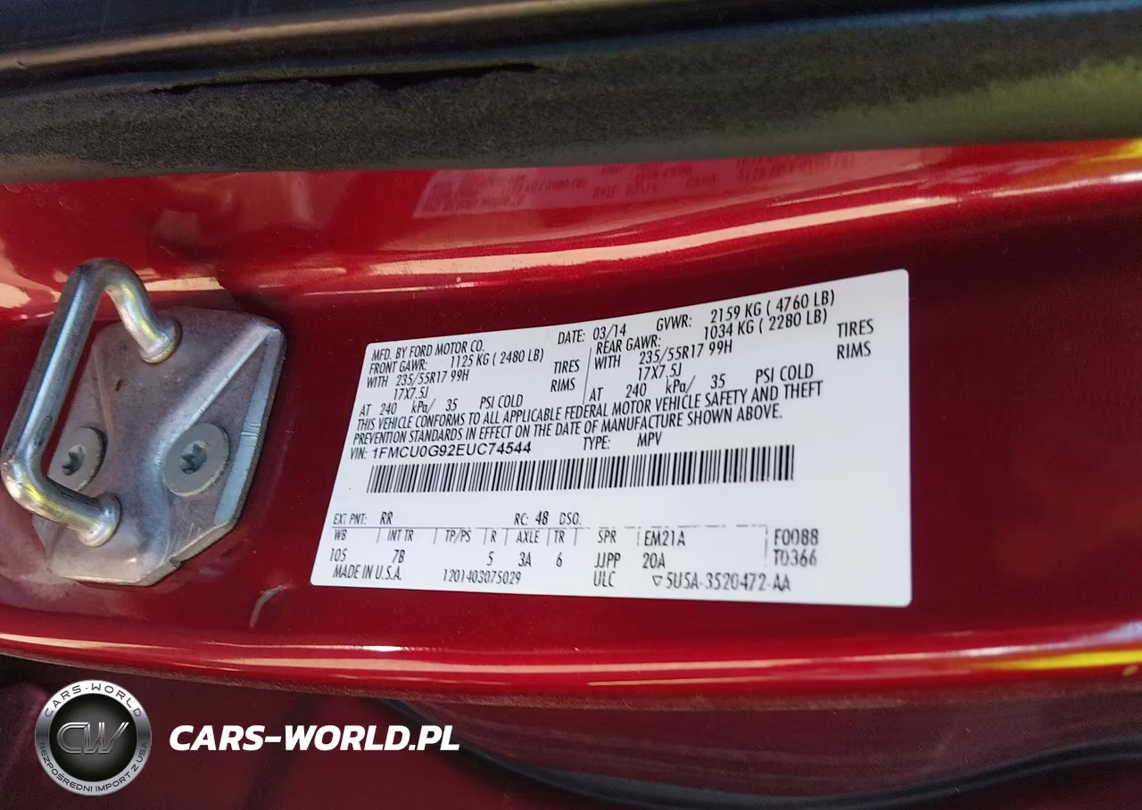 2014 Ford Escape Se VIN:1FMCU0G92EUC74544 - 9
