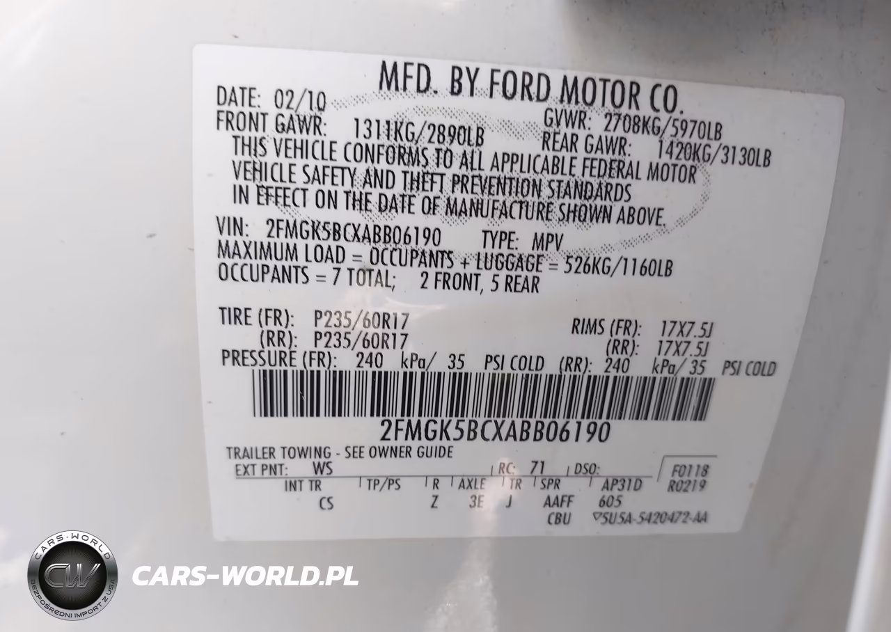 2010 Ford Flex Se VIN:2FMGK5BCXABB06190 - 9