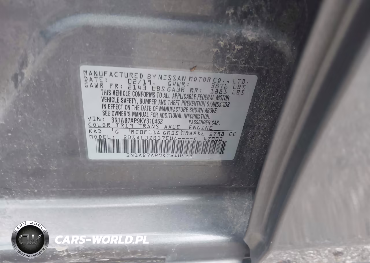 2019 Nissan Sentra Sv VIN:3N1AB7AP9KY310453 - 9