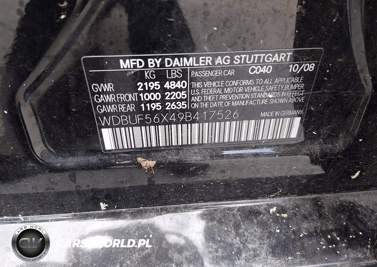 2009 Mercedes-Benz E 350 VIN:WDBUF56X49B417526 - 9