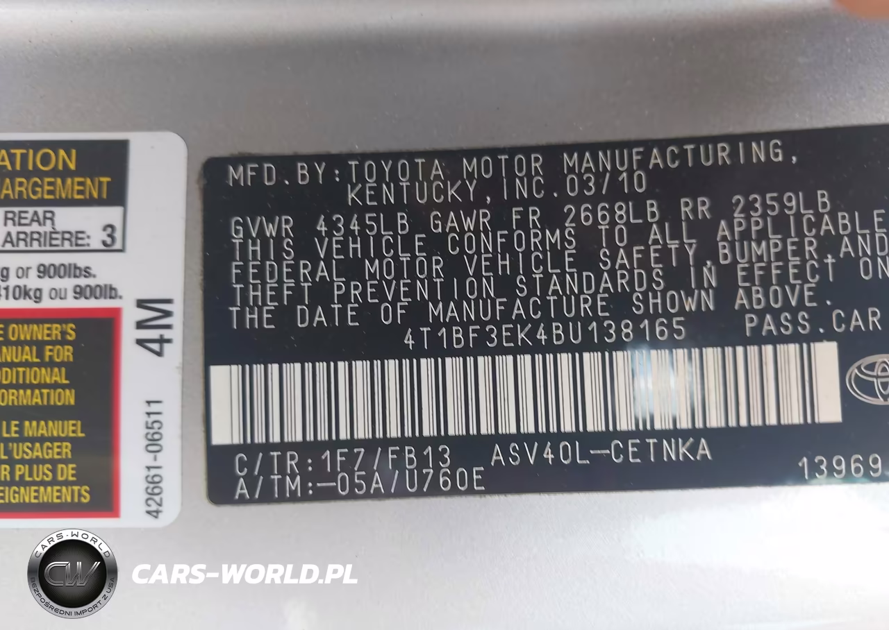 2011 Toyota Camry Le VIN:4T1BF3EK4BU138165 - 9