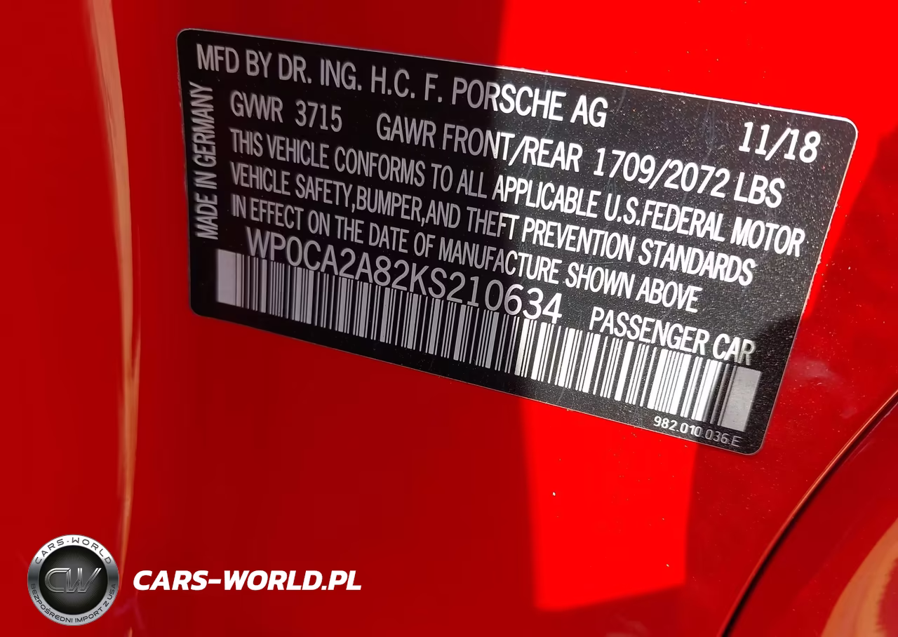 2019 Porsche 718 Boxster VIN:WP0CA2A82KS210634 - 9