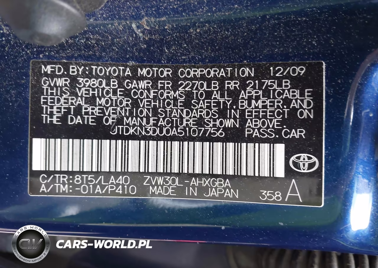 2010 Toyota Prius Iv VIN:JTDKN3DU0A5107756 - 9