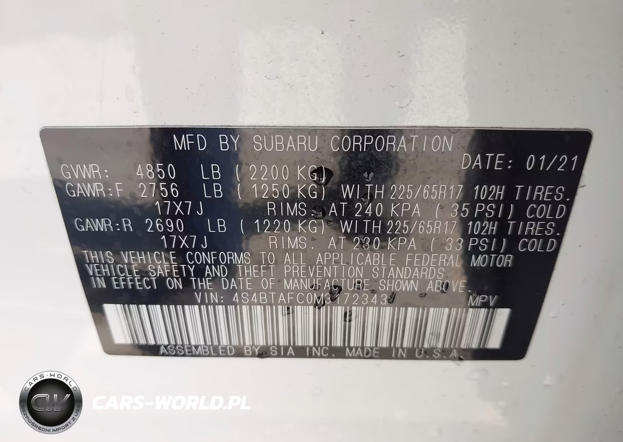 2021 Subaru Outback Premium VIN:4S4BTAFC0M3172343 - 9