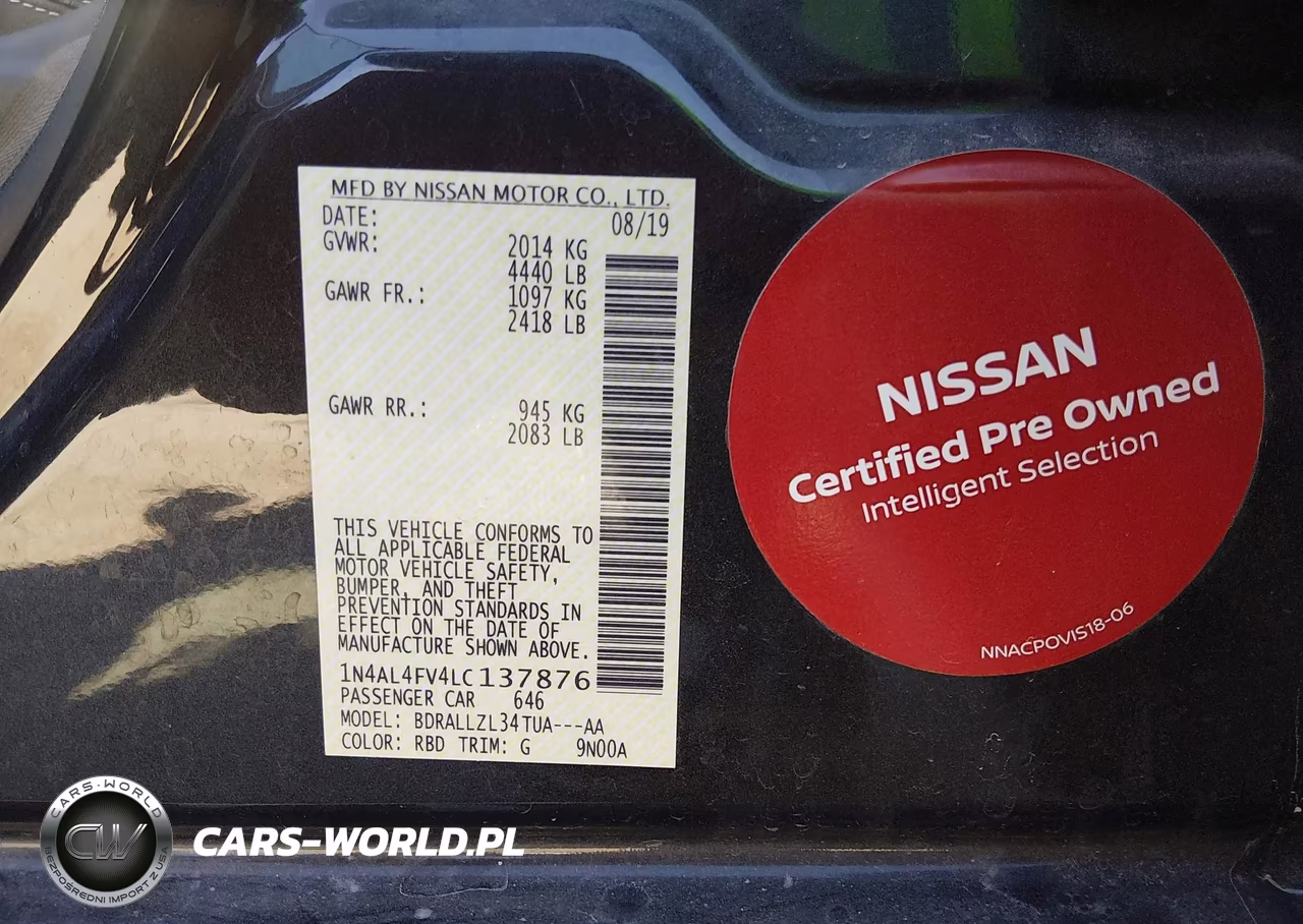 2020 Nissan Altima Platinum Vc-Turbo Fwd VIN:1N4AL4FV4LC137876 - 9