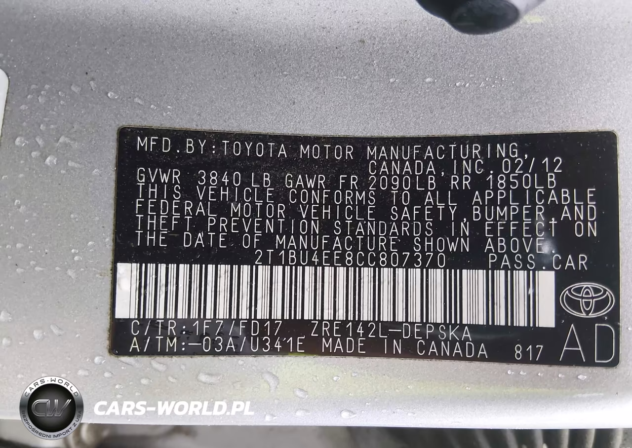 2012 Toyota Corolla S VIN:2T1BU4EE8CC807370 - 9