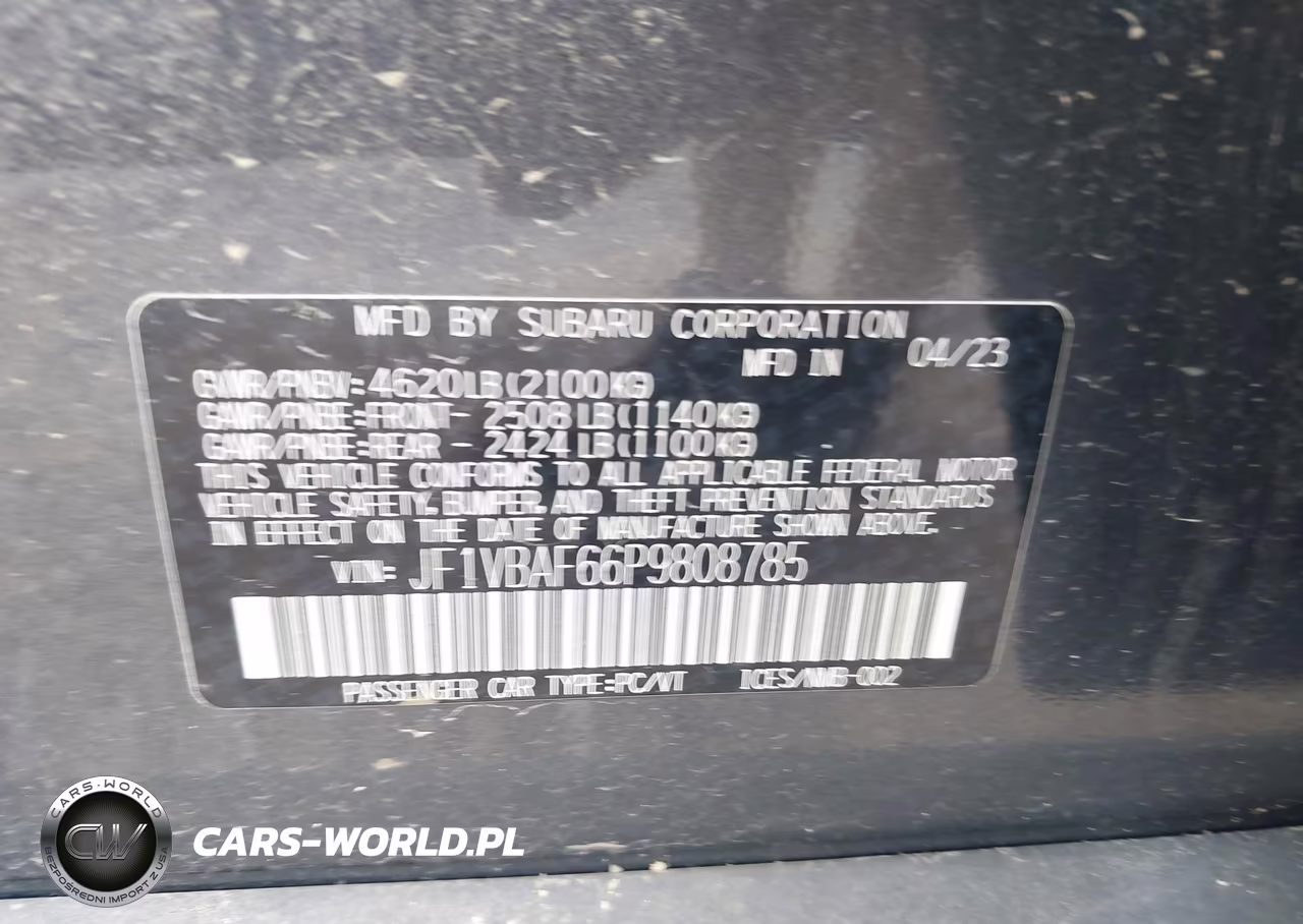 2023 Subaru Wrx Premium VIN:JF1VBAF66P9808785 - 9