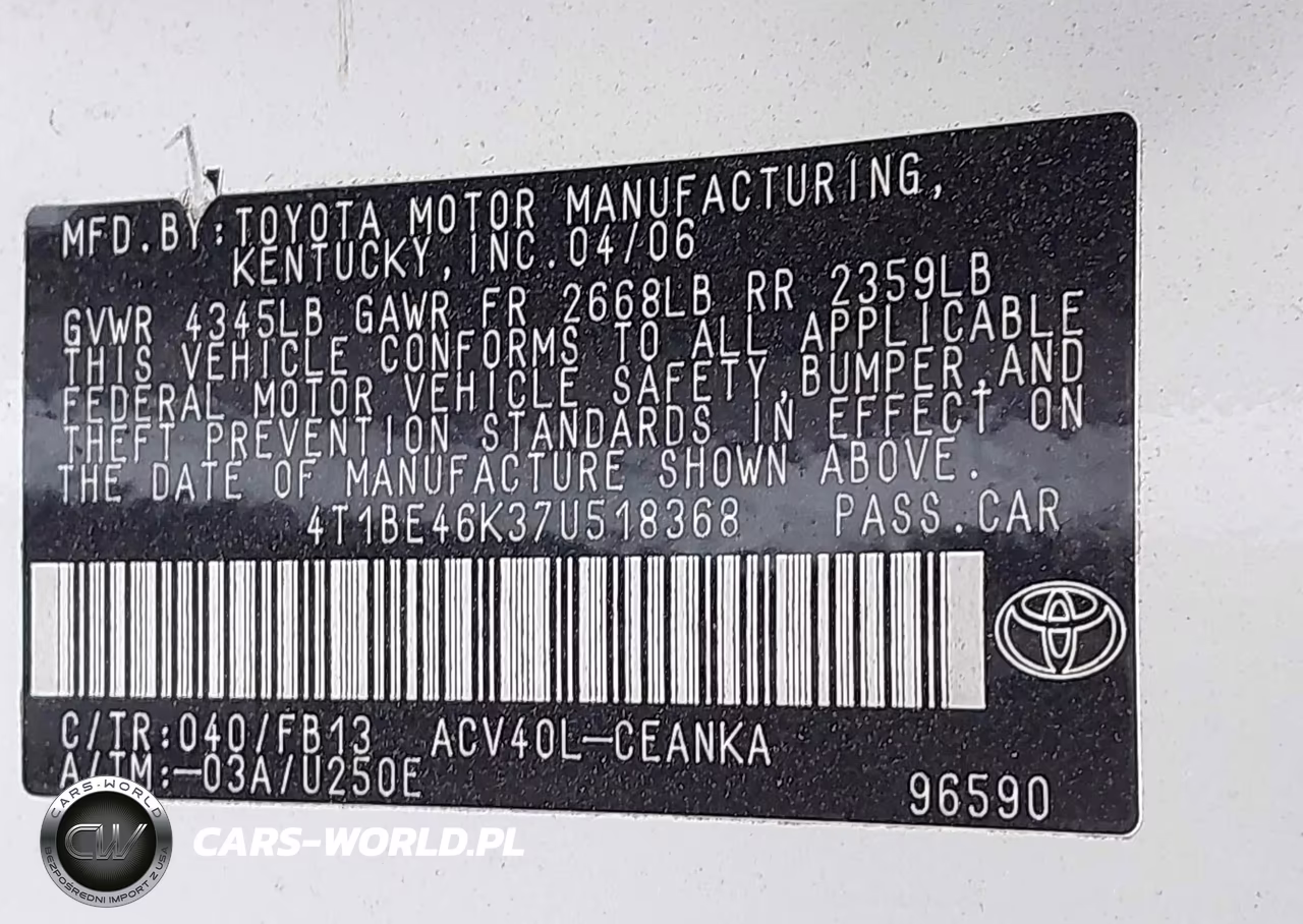 2007 Toyota Camry Le VIN:4T1BE46K37U518368 - 9